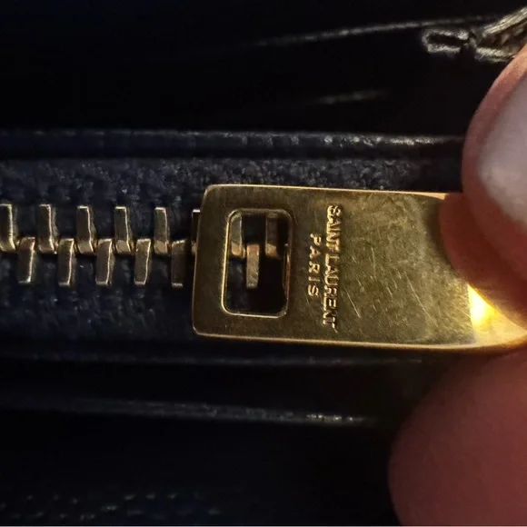 Yves Saint Laurent Cassandre Matelasse Large Flap Wallet in Grain Leather Navy - Picture 14 of 14